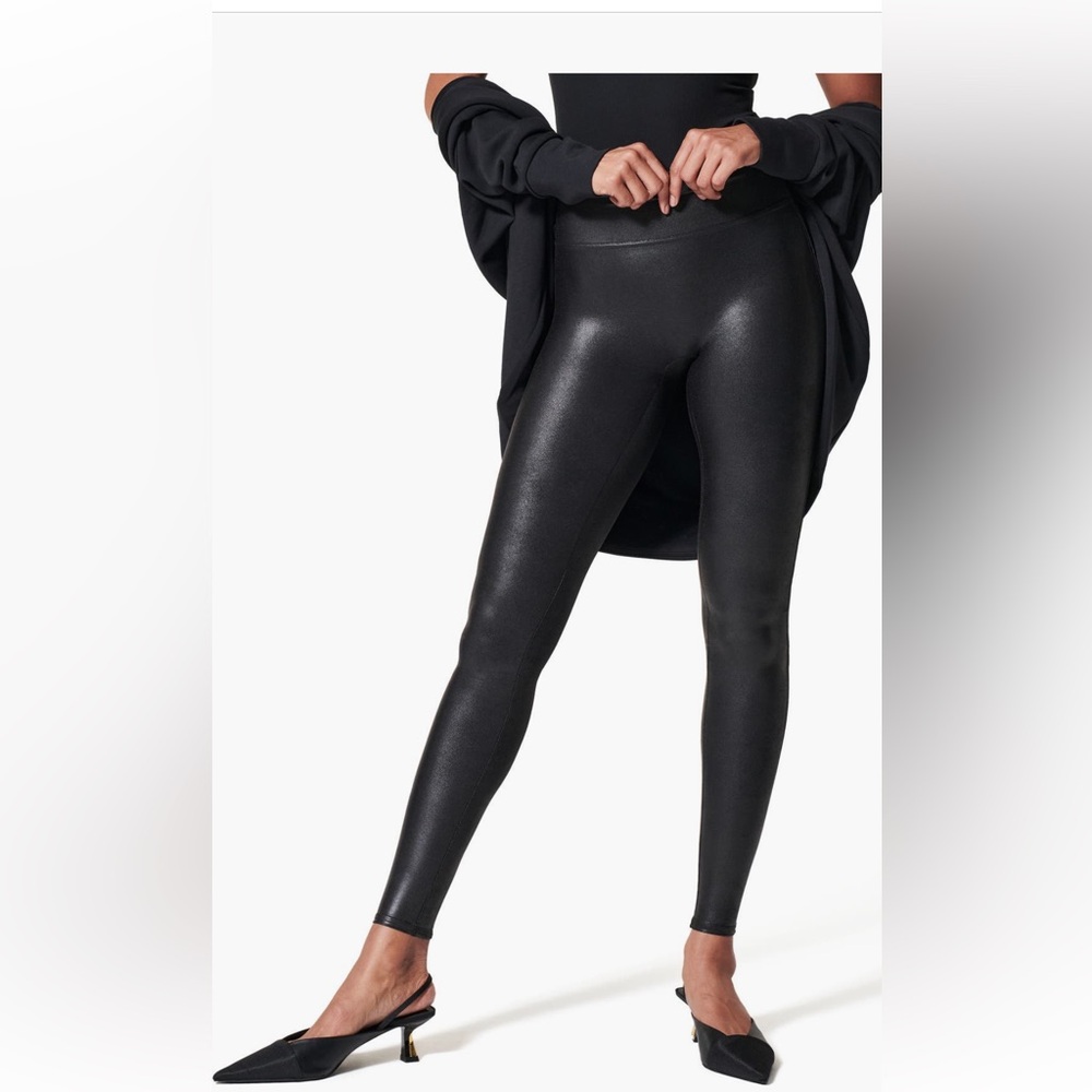 Spanx Faux Leather Leggings XL Very Black